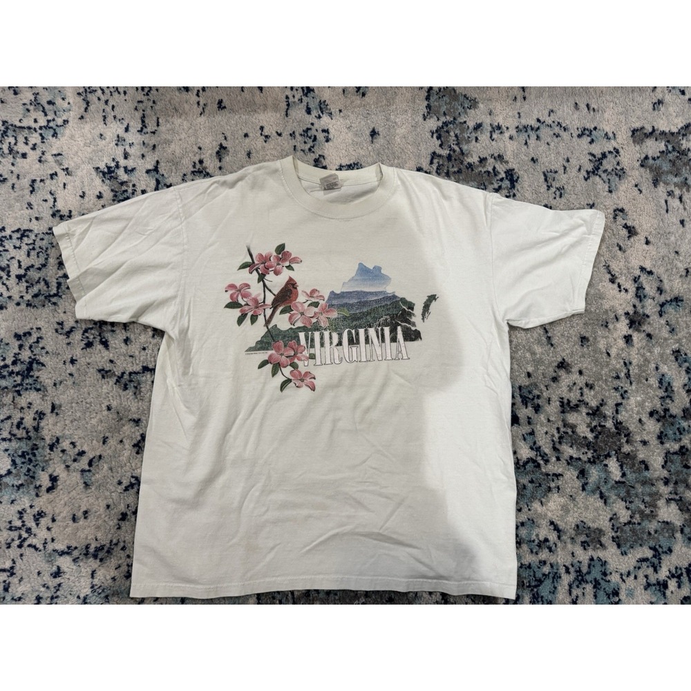 Vintage Men's Virginia VA State Bird Nature Tshirt Size 2xlarge Made in USA‎